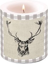 Ambiente Kaars klein Checked Stag Head Brown