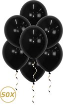 Zwarte Helium Ballonnen 2024 NYE Verjaardag Versiering Feest Versiering Ballon Halloween Zwart Decoratie - 50 Stuks
