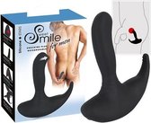 Sweet Smile – Siliconen Anaal Vibrator met Kloppend Top en Geribbelde Brug voor Dubbel Plezier - Zwart
