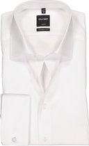 OLYMP Luxor modern fit overhemd - dubbele manchet - wit - Strijkvrij - Boordmaat: 37