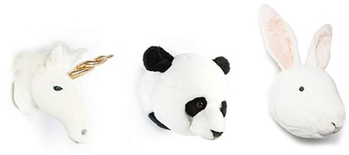 Wild&Soft Babykameraccessoires - Mini Dierenkoppen - Wit