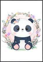 Poster schattige pandabeer met waterverf effect - 13x18 cm