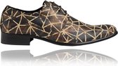 Brown Triangle - Maat 40 - Lureaux - Kleurrijke Schoenen Voor Heren - Veterschoenen Met Print