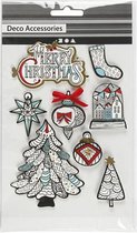 3D stickers kerstmotieven 32-80 x 25-65 mm 8 stuks