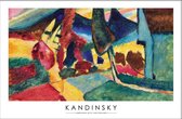 Walljar - Wassily Kandinsky - Landscape With Two Poplars - Muurdecoratie - Canvas schilderij