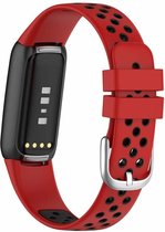 Fitbit Luxe Sport Bandje - Wearablebandje - Siliconen - Rood Met Zwart - 160-220mm