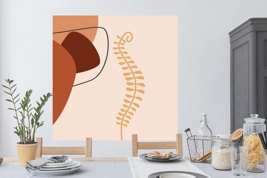 Stickers muraux - Film autocollant - Été - Plante - Abstrait - 120x120 cm - Film adhésif - Stickers muraux Chambre d'enfant - Papier peint autocollant XXL