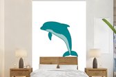 Illustration d'un dauphin sur fond blanc 145x220 cm