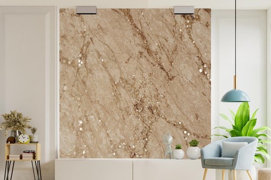 Papier peint - Papiers Papier peint photo Marbre - Marron - Luxe - Largeur 300 cm x Hauteur 300 cm