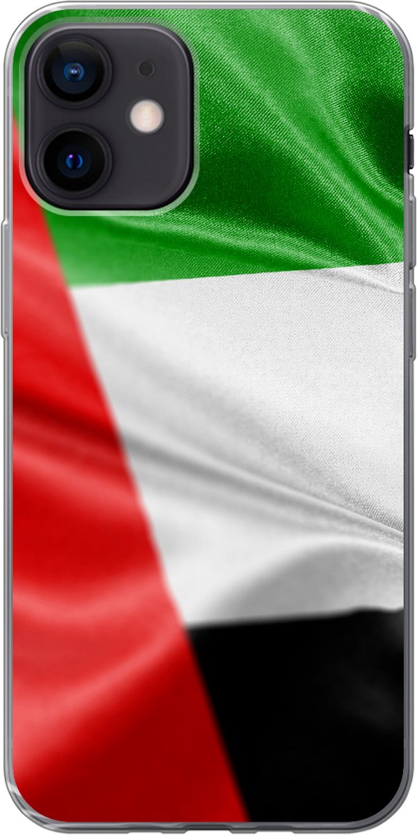 Telefoonhoesje Geschikt voor iPhone 12 hoesje - De vlag van de Verenigde Arabische Emiraten - Siliconen Telefoonhoesje Telefoonhoesje