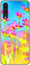 Geschikt voor Samsung Galaxy A30s hoesje - Bloemen - Kunst - Psychedelisch - Siliconen Telefoonhoesje