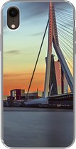 Geschikt voor iPhone XR hoesje - Rotterdam - Erasmus - Zonsondergang - Siliconen Telefoonhoesje
