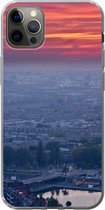 Geschikt voor iPhone 13 Pro Max hoesje - Rotterdam - Zonsondergang - Roze - Siliconen Telefoonhoesje