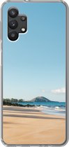 Geschikt voor Samsung Galaxy A32 5G hoesje - Strand - Zomer - Palmbomen - Siliconen Telefoonhoesje