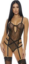 See You Peeking Mesh Teddy - Black - S - Maat Small