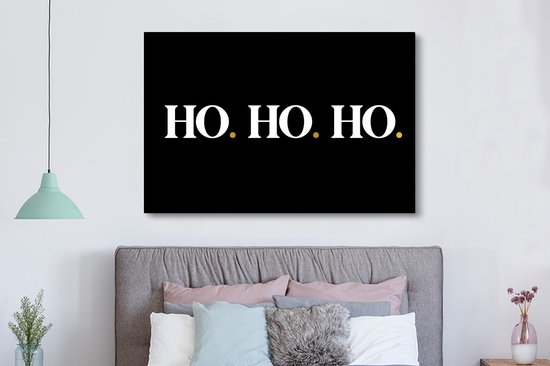 Tableau sur toile Ho ho ho - Père Noël - Citations - Noël - Proverbes - 180x120 cm - Décoration murale XXL