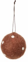 Broste Copenhagen kerstbal wollie bruin