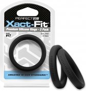 #17 Xact-Fit Cockring 2-Pack - Black - Cock Rings