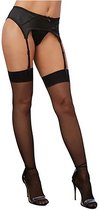 Metallic Seam Thigh High Dmd - OS - Black - Maat OS