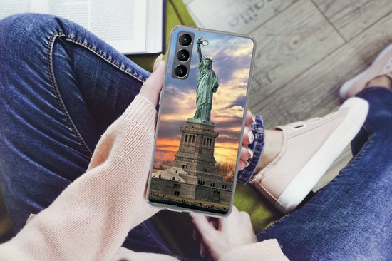 Coque Samsung Galaxy S21 - Statue de la Liberté à New York au coucher du soleil - Coque de téléphone en Siliconen