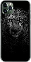 Geschikt voor iPhone 11 Pro Max hoesje - Luipaard - Zwart - Wit - Siliconen Telefoonhoesje