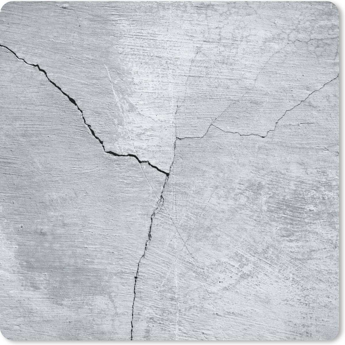Muismat 20x20 cm - Mousepad Beton - Scheur - Grijs - Muismatten
