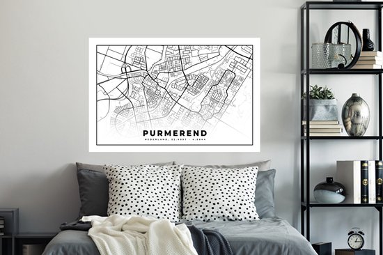 Stickers muraux - Carte - Purmerend - Nederland - 120x80 cm - Feuille adhésive