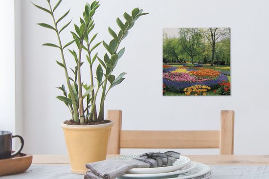Toile Peinture Keukenhof Flower Park aux Pays- Nederland - 20x20 cm - Décoration murale