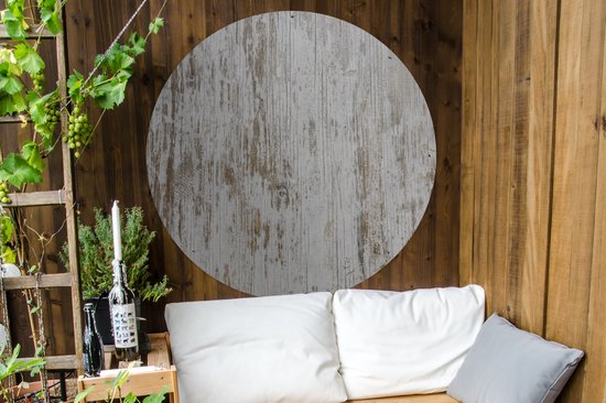 Tuincirkel Structuur van houten planken - 120x120 cm - Ronde Tuinposter - Buiten XXL / Groot formaat!