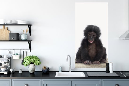 Muursticker enfant - Sticker enfant - Décoration chambres d'enfants - Enfant - Singe - Chimpanzé - Bébé animaux - Garçons - Meiden - 60x120 cm