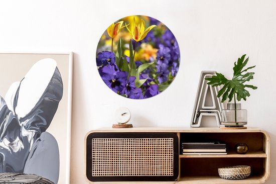 WallCircle - Wall Circle - Wall Circle - Printemps - Fleurs - Couleurs - Aluminium - Dibond - 60x60 cm - Intérieur et Extérieur