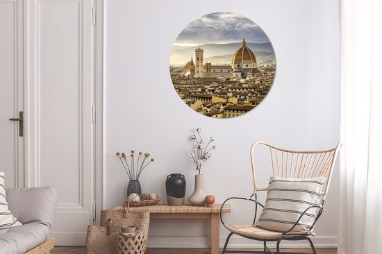 Papier peint Circle - Italie - Coucher de soleil - Florence - 100x100 cm - Wall Circle XXL