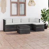 Decoways - 6-delige Loungeset met kussens pallet massief grenenhout