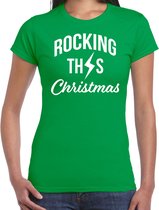 Rocking this Christmas Kerst t-shirt - groen - dames - Kerstkleding / Kerst outfit S