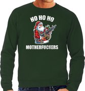 Hohoho motherfuckers foute Kersttrui - groen - heren - Kerstsweaters / Kerst outfit S