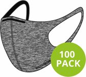 Blackspade 100 pack - Uniseks wasbaar mondkapje volwassenen - Herbruikbaar - Grijs