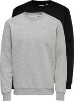 Only & Sons Trui Onsceres Life Crew Neck Sweat 2-pack 22019424 Black/1 Black 1 Mannen Maat - XL