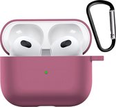 Hoesje Geschikt voor AirPods 3 Hoesje Siliconen Case Hoes - Hoesje Geschikt voor Apple AirPods 3 Case - Oud roze