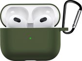 Etui en silicone AirPods 3 - Etui AirPods 3 Vert foncé Etui en Siliconen - Housse AirPods 3 - Vert foncé
