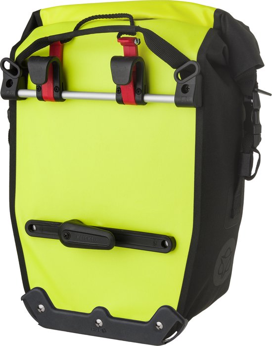 AGU Clean Shelter Enkele Fietstas - 100% Waterdicht - Click'nGo - Rolltop - Met Reflectie - 17 Liter - Neon Yellow