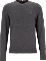 Tommy Hilfiger Pima Cotton Cashmere - O-hals heren trui katoen met kasjmier - donkergrijs melange (Dark Grey Heather) -  Maat: XXL