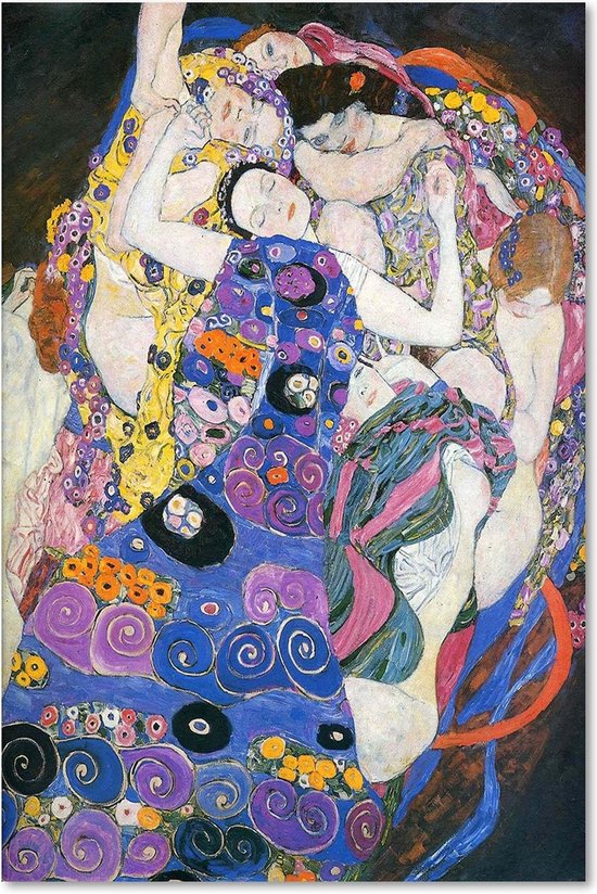 Trend24 - Canvas Schilderij - Reproductie Schilderij door G. Klimt - Maagden - Schilderijen - Reproducties - 80x120x2 cm - Meerkleurig