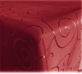 JEMIDI Tafelkleed ornamenten zijdeglans edele tafelhoes tafelkleed - Donkerrood - Vorm Oval - Maat 160x220