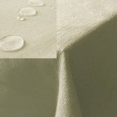 JEMIDI stoffen tafelkleed 135 x 180 cm - Voor binnen of buiten - Waterafstotend en vlekbestendig - In champagnekleur