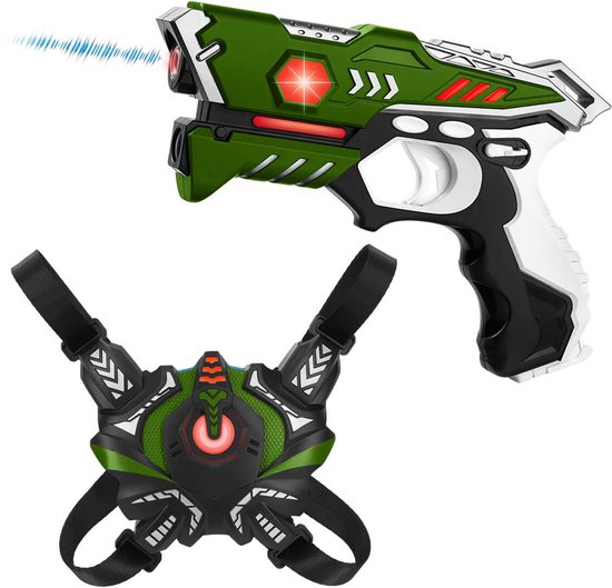 2 KidsTag laserguns + 2 lasergame vesten - Lasergame set voor kinderen met  unieke Vest... | bol.com