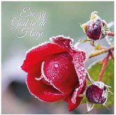 Kerstkaarten - Met envelop - Roos Sneeuw5x15cm - Ere zij God in de Hoge - Christelijk - Bijbel - Geloof - Majestically2 stuks