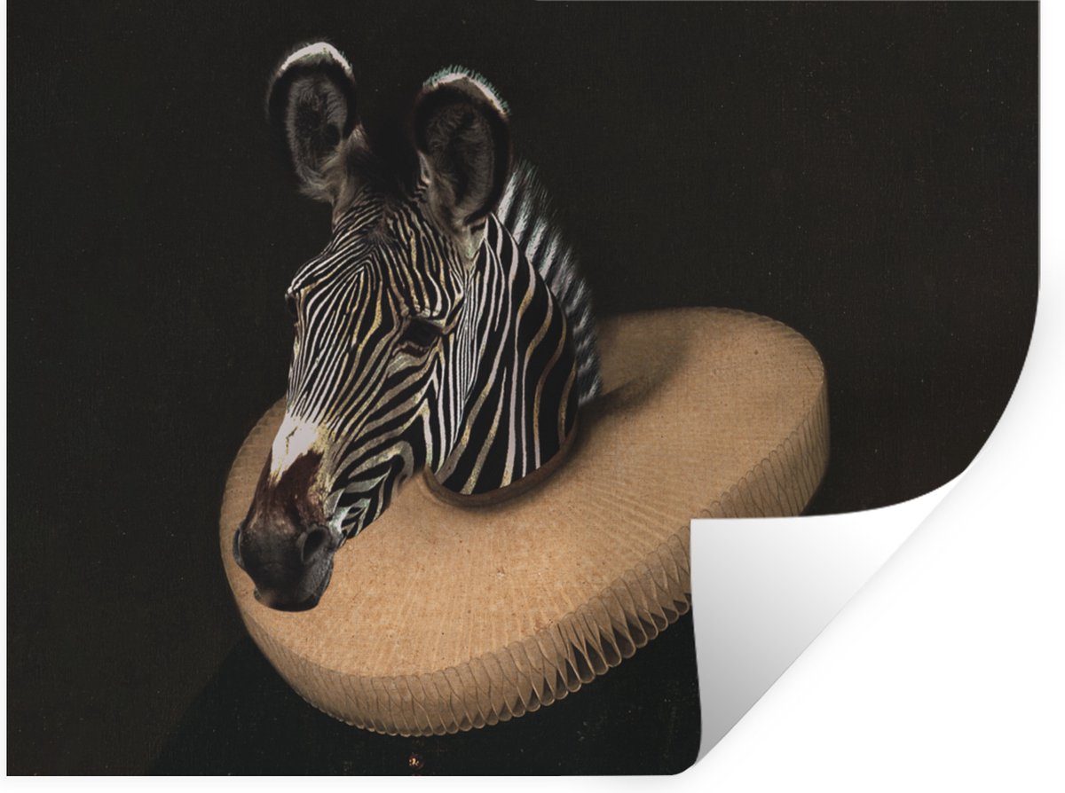 Muurstickers - Sticker Folie - Zebra - Schilderij - Oude meesters - 160x120 cm - Plakfolie