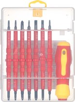 Dakta® VDE Schroevendraaierset met Tangen | Gereedschap set | Precisie Geïsoleerde Schroevendraaiers | Opzetstukken | Verwisselbaar