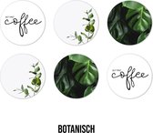 Ronde onderzetters - Botanisch - Planten - Bladeren - Koffie