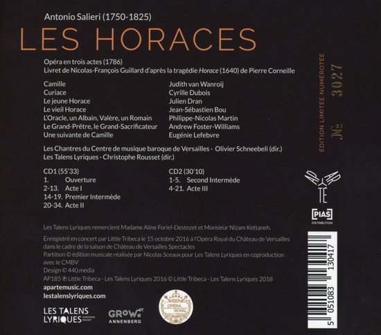 Christophe Rousset Les Talens Lyriq - Les Horaces (CD), Cyrille Dubois ...